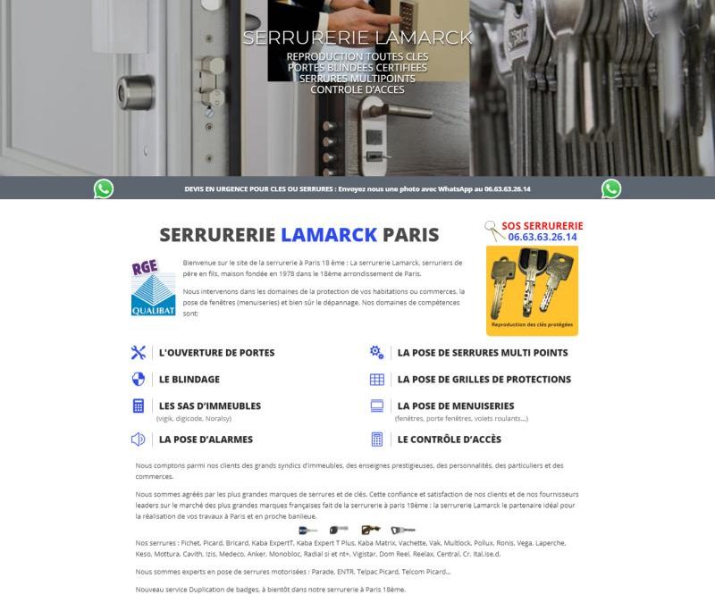Serrurerie Lamarck Paris